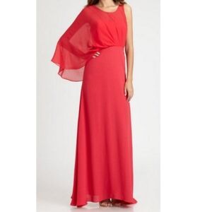 BCBGMaxAzria Eleanora Floor Length Evening Gown in Red Berry